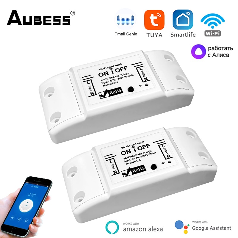 WiFi Smart Light Switch Tuya/Smart Life APP Wireless WiFi Smart Breaker LED Light Remote Control With Alexa Google Home Yandex