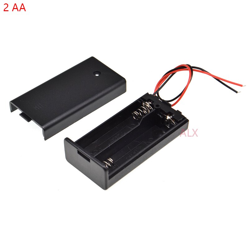 1 STUKS 2 AA batterij houder met schakelaar wire Leads on/off 2x1.5 v 3 V 2AA 2A batterij case Opbergdoos diy 2 slot AA 2XAA 2 X AA