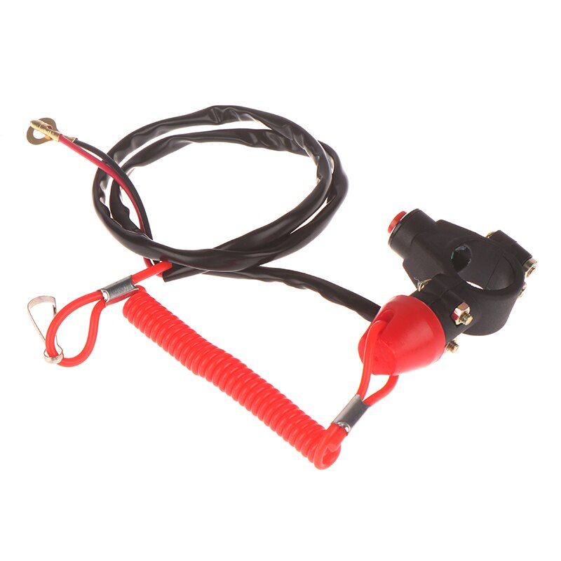 Cordón de seguridad para motocicleta, interruptor de motor de parada de emergencia, Dirt Bike botón pulsador para Mini, ATV, Quad, 1 ud.