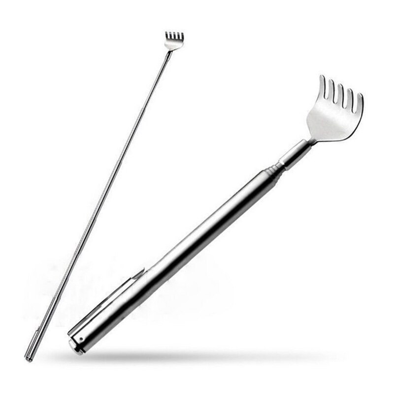 1pc Practical Handy Telescopic Back Scratcher Stainless Itch Scratch Back Scratcher Pocket Scratching Massage Tools