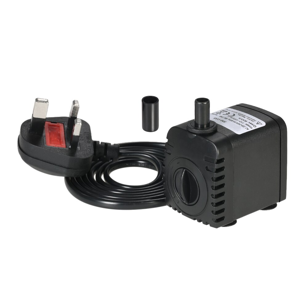 Submersible Water Pump Aquarium Fountain Pump Wave Maker Pond Pump with Nozzles for Aquarium Fish Tank Garden Hydroponic Systems: UK Plug