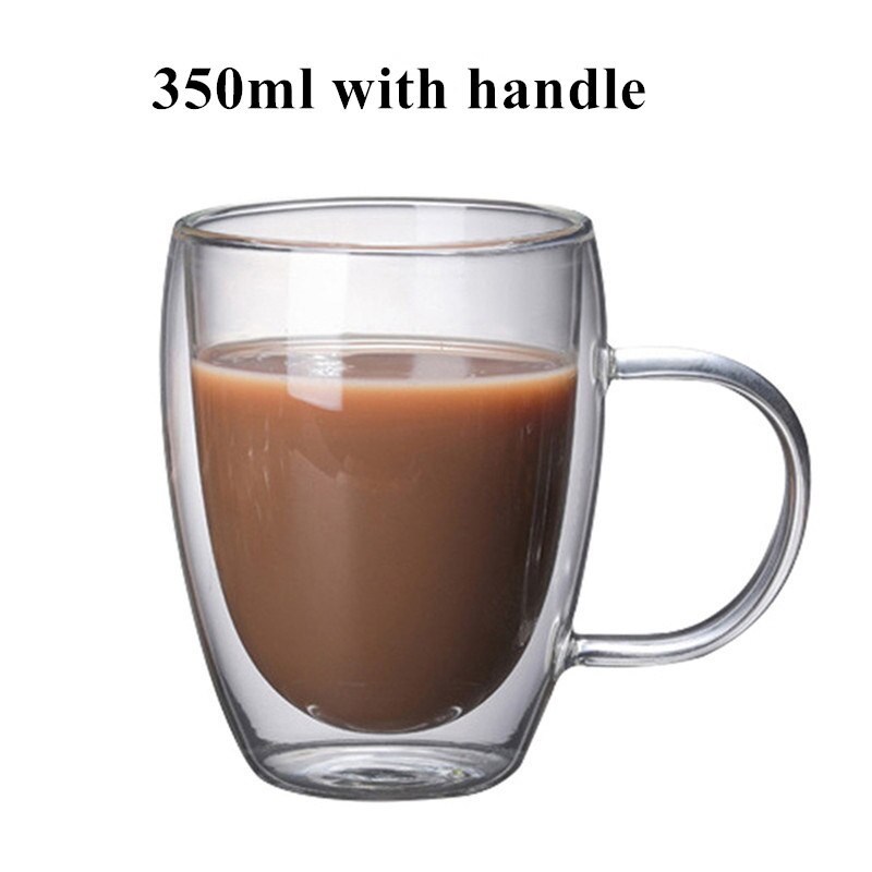 80/250/350/450ml hittebestendige Double Wall Cup Bier Koffie Cups Handgemaakte Gezonde drinken Mok Thee Mokken Transparante Drinkware