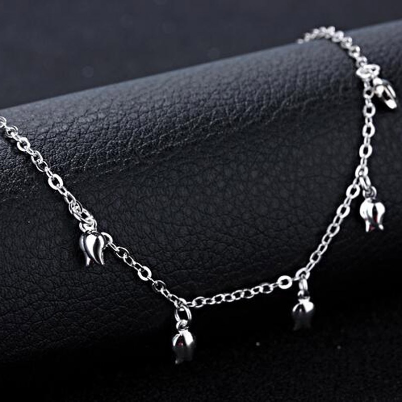 Vendita Calda vuoto Pendente Della Rosa Del Piede Cavigliera Catena in Argento 925 Delle Signore Piatto Cavigliere Braccialetto per Le Donne Del Regalo Dei Monili