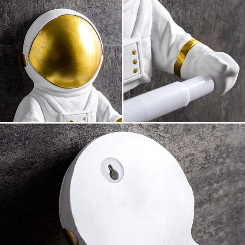 Nordic Astronaut Paper Towel Roll Holder And Dispenser Tube Toilet Rack Toilet Wall Hanging Tissue Ornament