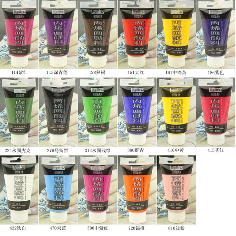 1 tube akrylmaling pigment negle væg maling kunst hånd 75ml 3d effekt maling pigment