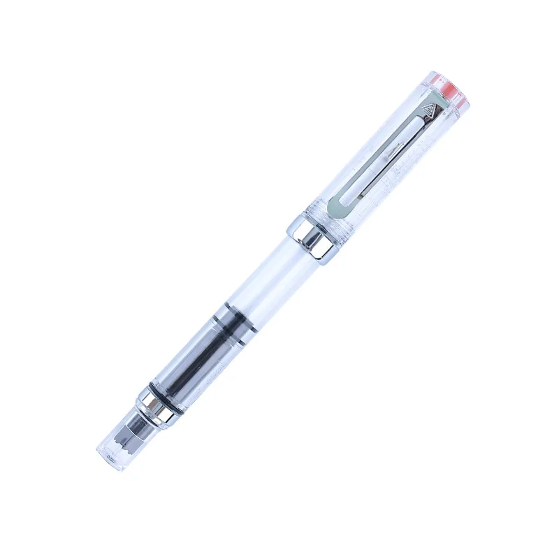 Lanbitou 3059 pluma estilográfica de pistón pluma de tinta de plástico EF/F punta Clip plateado negocios PK JINHAO papelería suministros escolares de oficina: BLANCO / f
