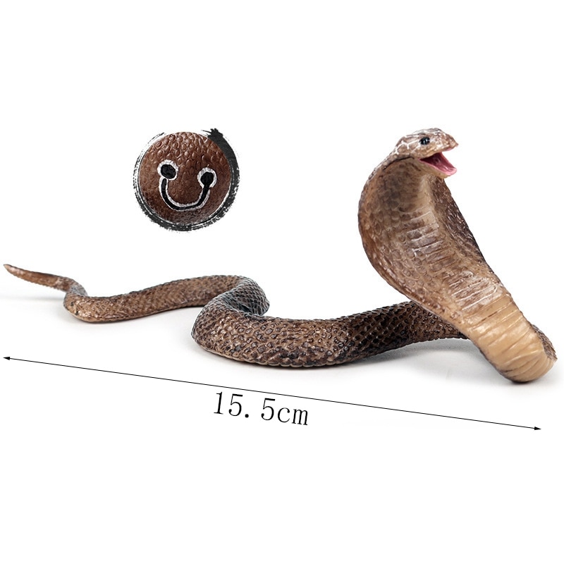 Simulation krybdyr model cobra slange amfibiebriller kingsnake model ryddelige legetøjsmøbler
