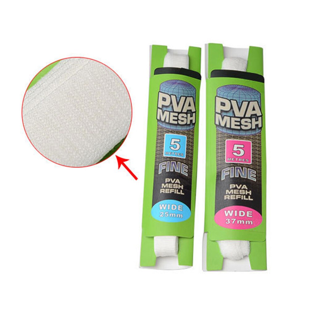 5M 25/37MM PVA Soluble Narrow Fishing Network Refill Stocking Bait Bag Protect Fish Net Rig Hook Bait Feeder Fishing Lure