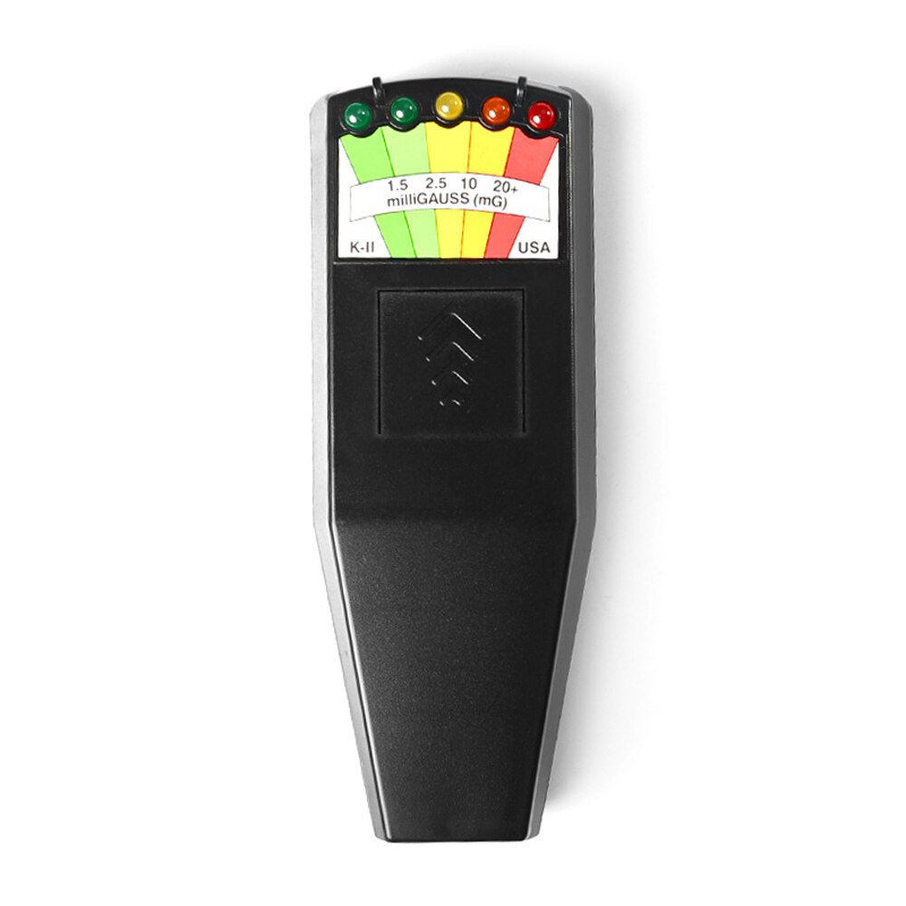 K2 elektromagnetisk felt emf gauss meter strålingsdetektor bærbar emf magnetfelt monitor 5 led gauss meter: Sort