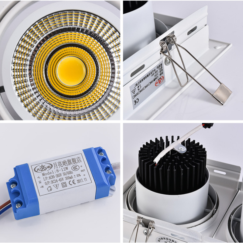 Dimbar led-downlight-lampe cob-spotlight i taket 10w 20w 30w innfelte taklamper innendørsbelysning  ac110v-220v