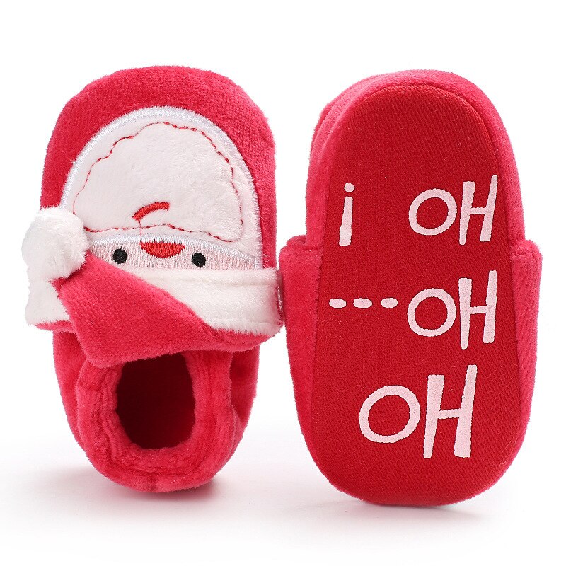Zapatos de Navidad para bebé, niño y niña, Papá Noel cálido, primeros pasos, bonitas botas de Navidad, zapatos para bebé, novedad de