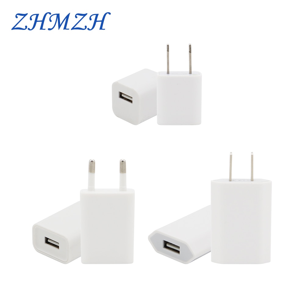 DC5V 1A USB Adapter EU US Plug Charger Adapter Voeding Adapter Muur Mobiele Telefoon Oplader voor iPhone X Xiao mi mi 9 charger