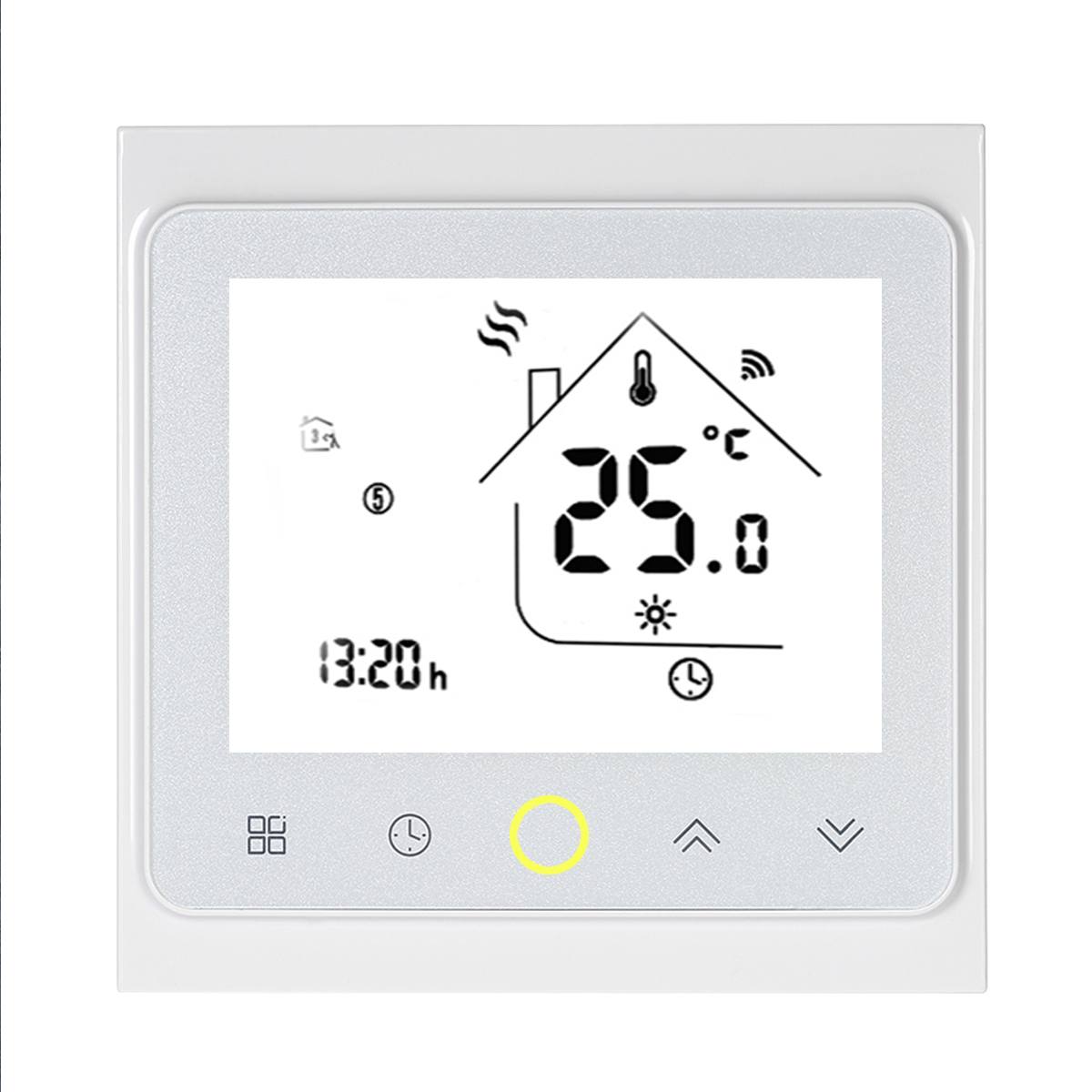 3V WiFi Smart Touch Thermostat Temperature Controller for Water/Electric floor Heating Water/Gas Boiler Tuya APP Remote Control: White / with WIFI