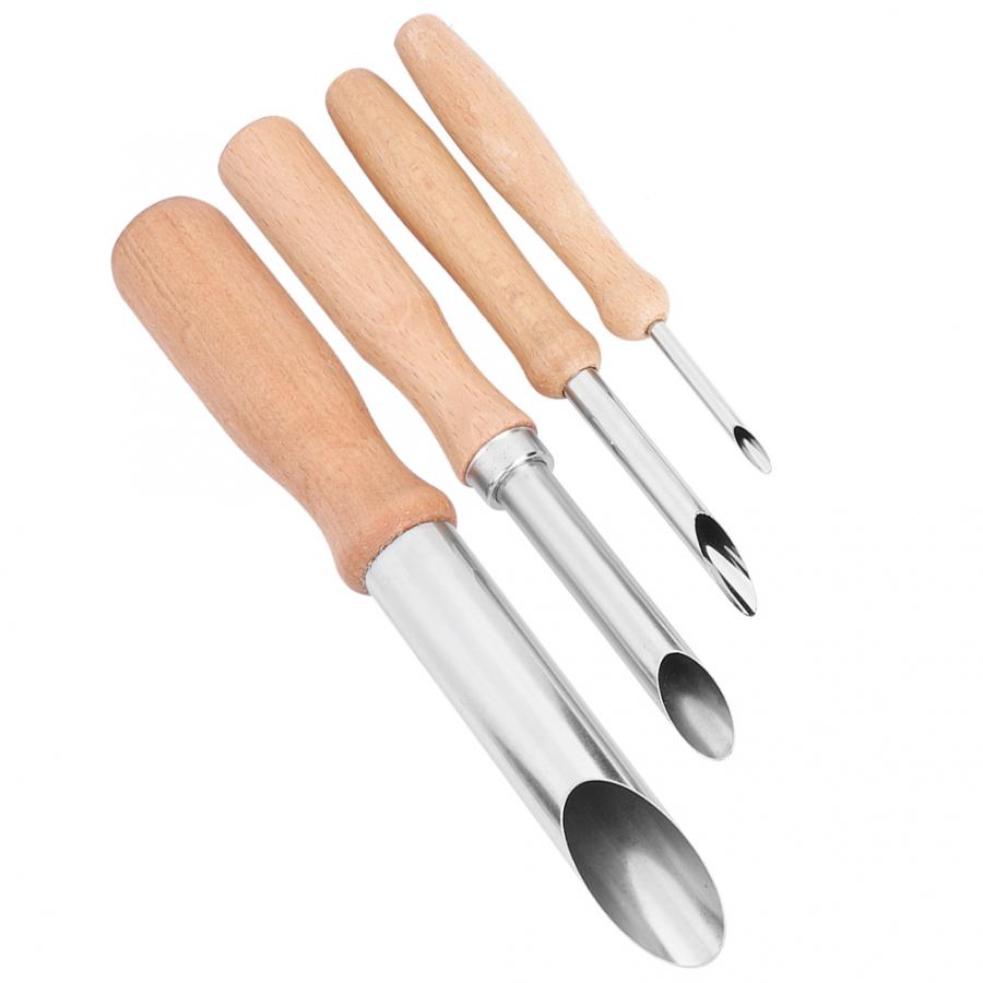 4 Pcs DIY Molding Engrave Cutter Pottery Clay Tools Round Hole Sludge Cutter Pottery Ceramics Drilling Sculpting Tool Set