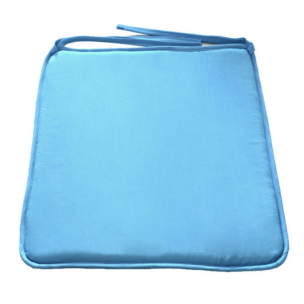 Chair Cushion Square Seat Pad Chair Pad Outer Shell Filling Dining Chair Cushion with Ties Seat Cushion Non Slip Dinging Chair: light blue