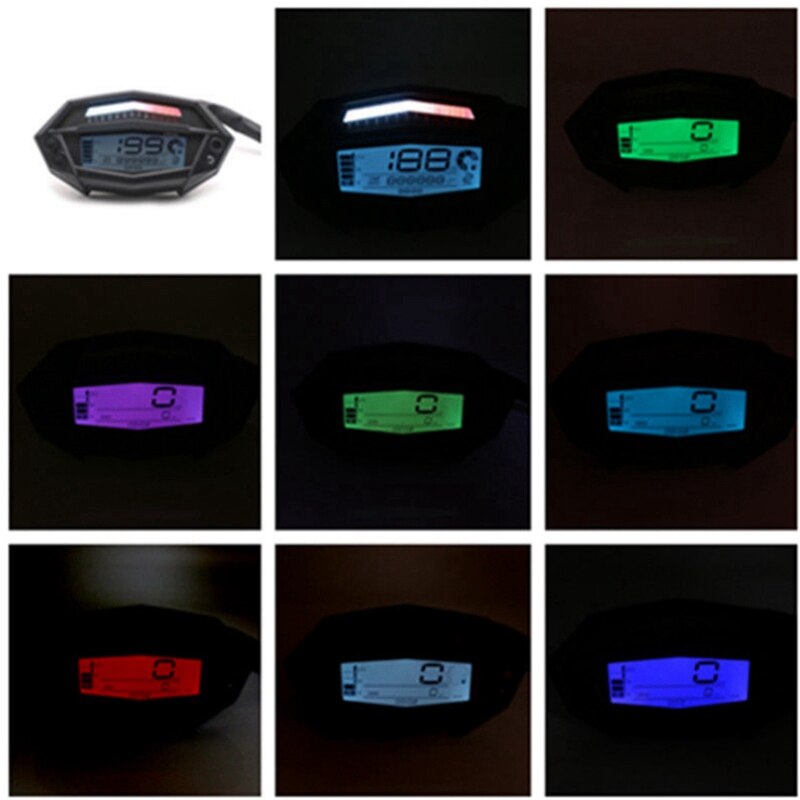 Motorbike Odometer Universal Motorcycle Digital Lcd Odometer Speedometer Tachometer Backlight 12V