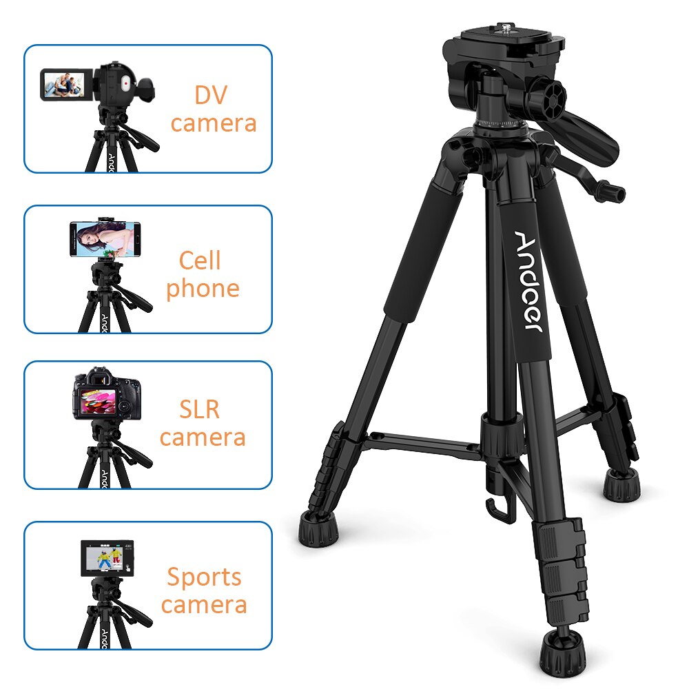 In Cz Andoer TTT-663N Reizen Statief Professionele Camera Statief Voor Canon Nikon Sony Dslr Slr Camera Statief Telefoon Klem Pk q111