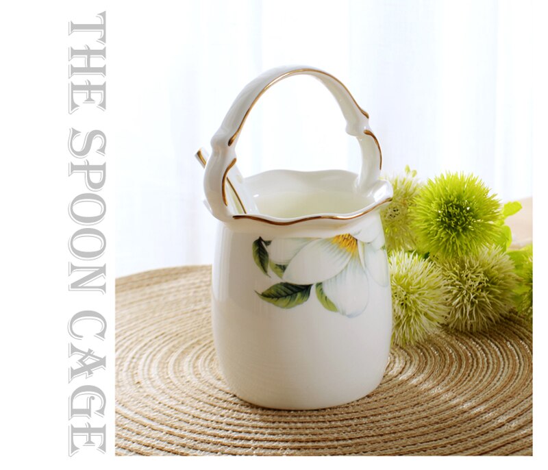 Bone china spoon holder, porcelain kitchen spoon rest, utensil holder, cooking spoon stand, kicthen organizer, kitchen storage