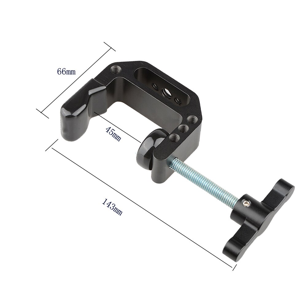 Kayulin heavy-duty c-klemgreep met 1/4 " -20- kogelkopsteunhouder (zwarte vergrendelknop)