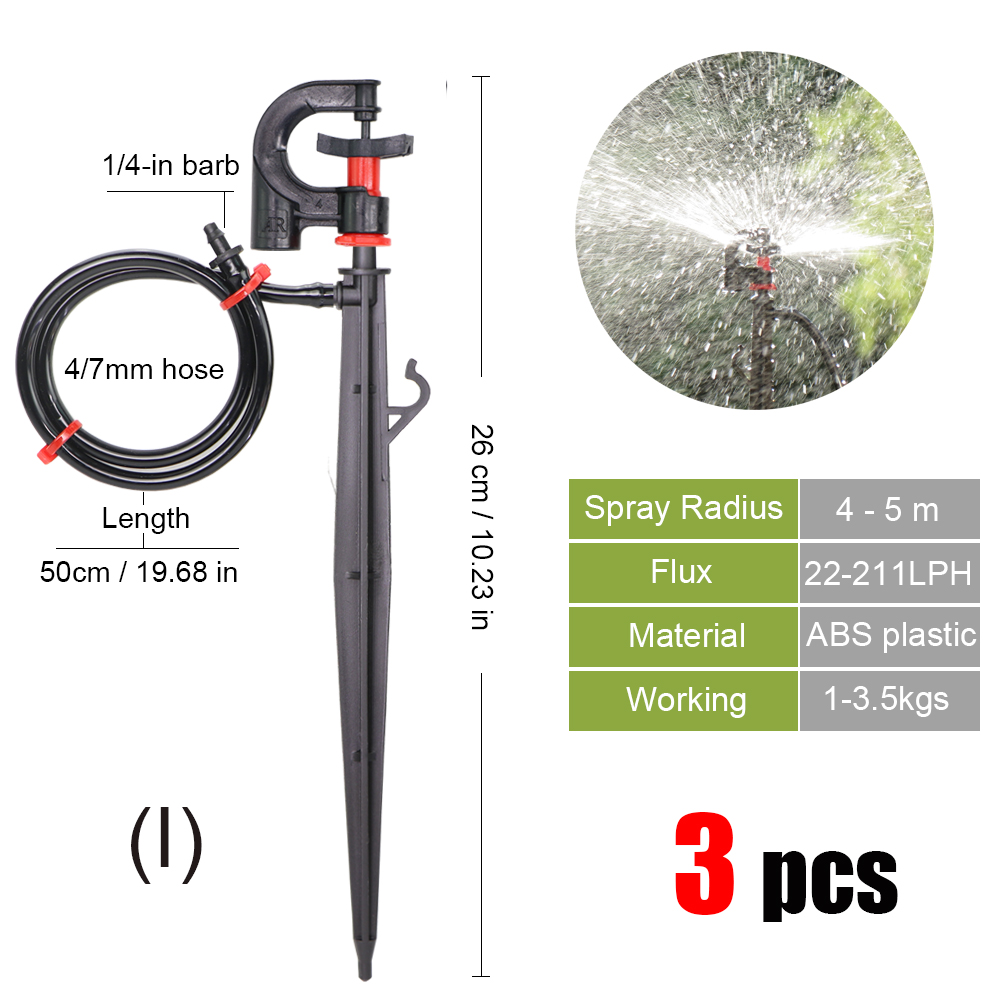 MUCIAKIE-rociadores de jardín con boquilla de nebulización, rociador de riego para jardinería o plantas, 3 uds.: Ix3pcs