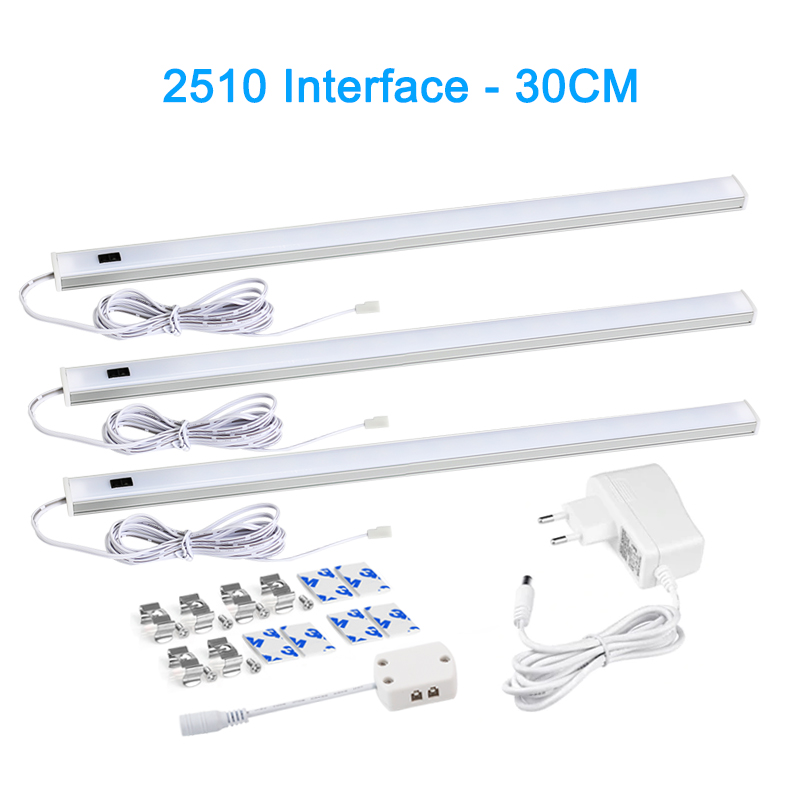 Luz LED debajo de las luces del gabinete para cocina, interruptor de barrido manual, Sensor de movimiento PIR, lámpara de armario, luz nocturna Led de 30/40/50cm: Verde claro / Color blanco cálido