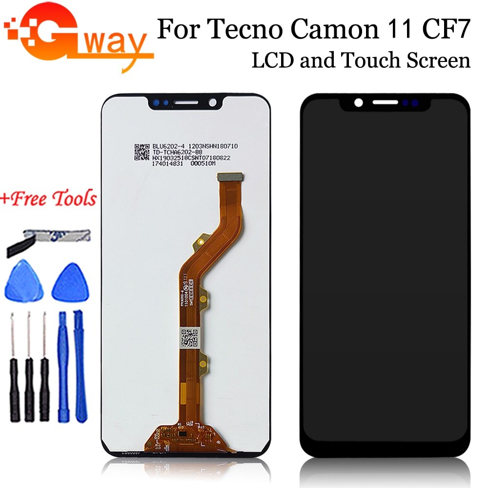 6.2" For Tecno Camon 11 CF7 LCD Display Touch Screen Digitizer Panel Assembly For Tecno Camon 11 CF7 Touch Screen LCD Spair Part