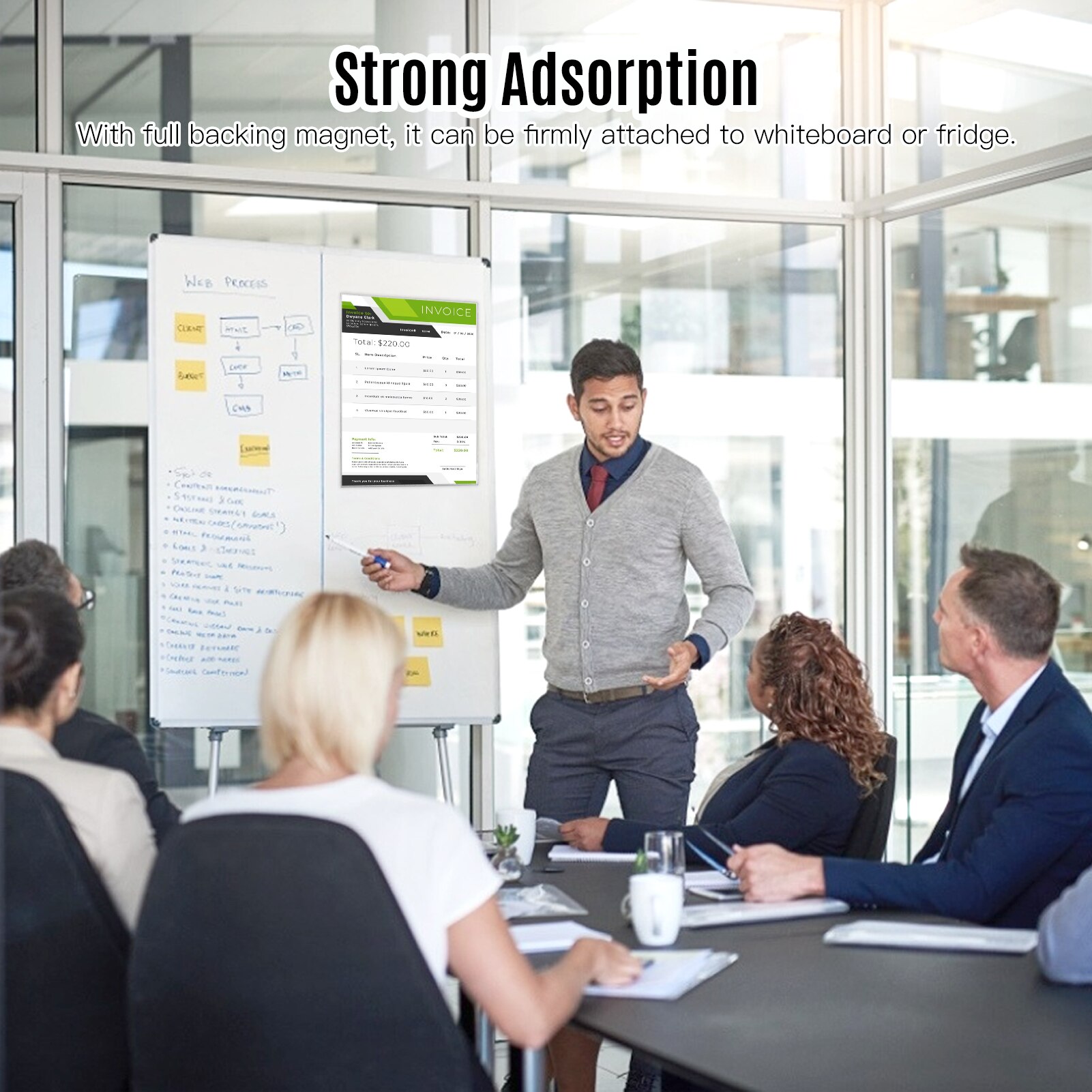 A4 Document Sign Holder Pocket Magnetic File Pouch PVC Poster Picture Notice Display Frame for Whiteboard Fridge Cabinet