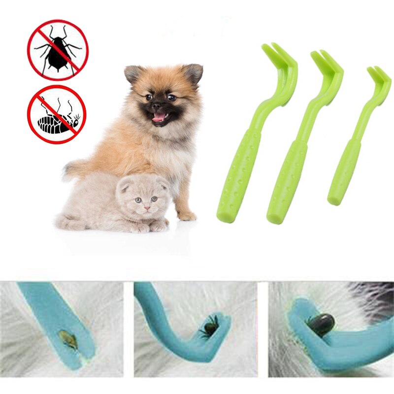 3Pcs Pet Tick Picker Flea Removal Tool Huisdier Kam Huisdier Vlo Remover Tool Krassen Haak Remover Huisdier Kam Kat hond Grooming Supplies