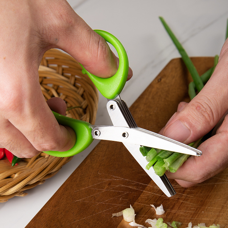 Ciseaux de cuisine multicouches en acier inoxydable, coupe-légumes, échalote, herbes, épices, outil de cuisine, accessoires de cuisine coupés