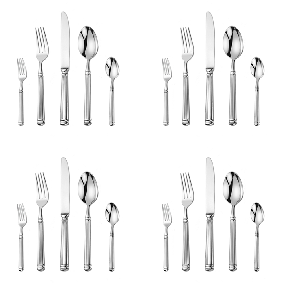 Europe Silver Luxury Cutlery Set 18/10 Stainless Steel Creativity Roman Column Flatware 304