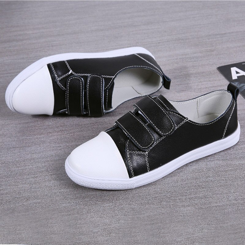 Velcro White Shoes Casual Flat Shoes Women Students Solid Comfortably Sports Shoes Sneakers Female Shoes