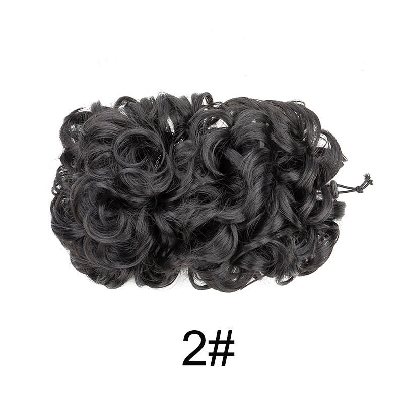 Moño rizado sintético, banda de goma elástica, Scrunchie envolvente para el cabello, moño esponjoso desordenado, postizos, peinado Retro para novia: #8
