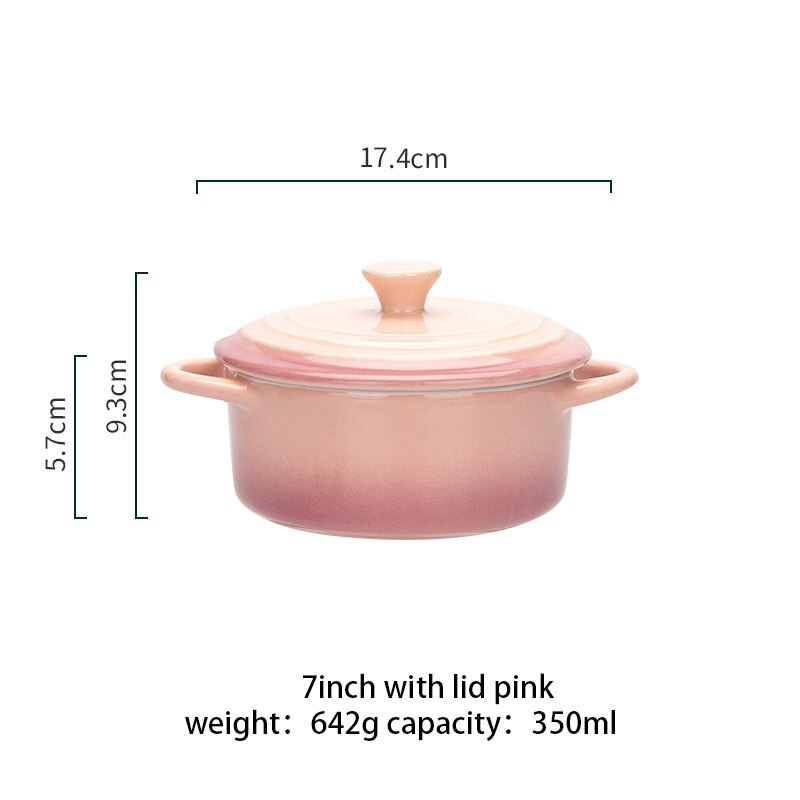 Gradiënten Keramische Cakevorm Bakplaat Set Pudding Mould Keuken Oven Ronde Bakvormen Pan Met Deksel Soepkom
