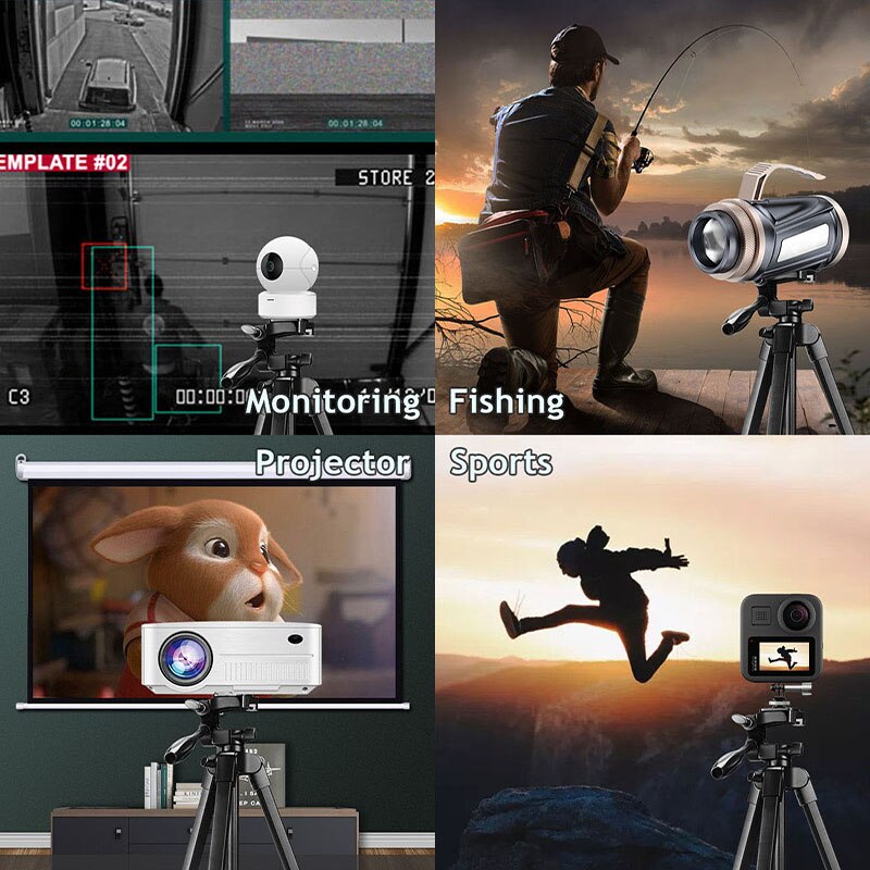 Puhelimen jalusta 60- tuumaa, 2 in 1 kiinnityspidike ja kaukosäädin iphone/ipad/gopro/dslr-kameralle, kantolaukku matkaa varten
