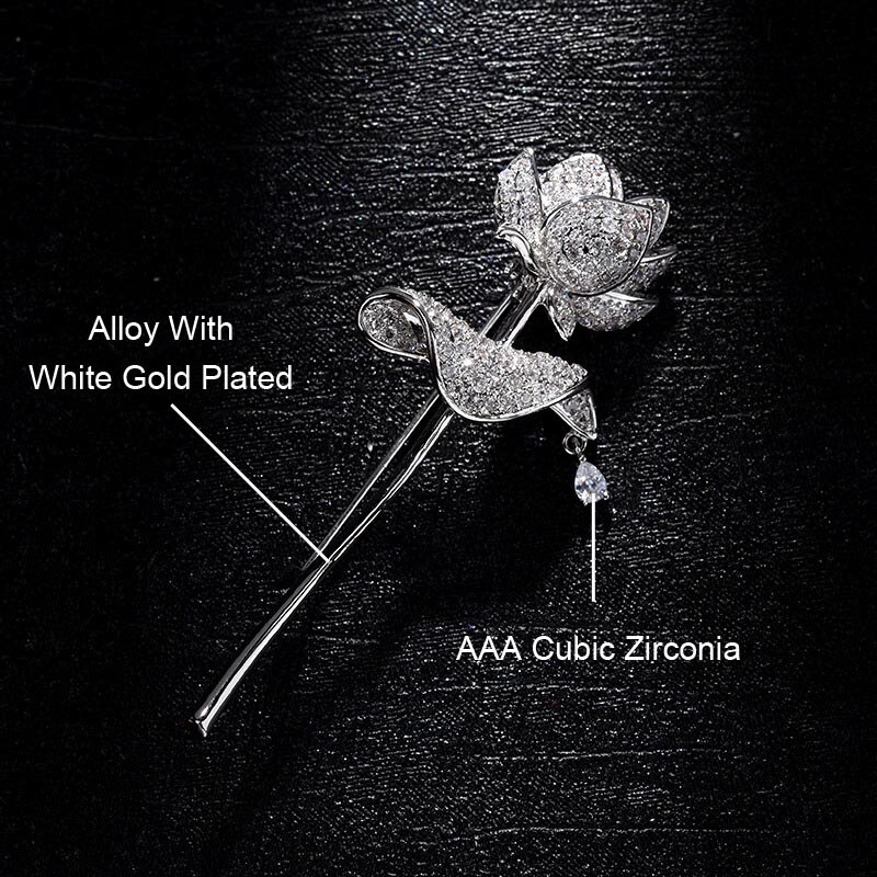 Schmuckset der marke red trees, damenbroschen und anstecknadeln, geschenkbox mit lotus-brosche für damen