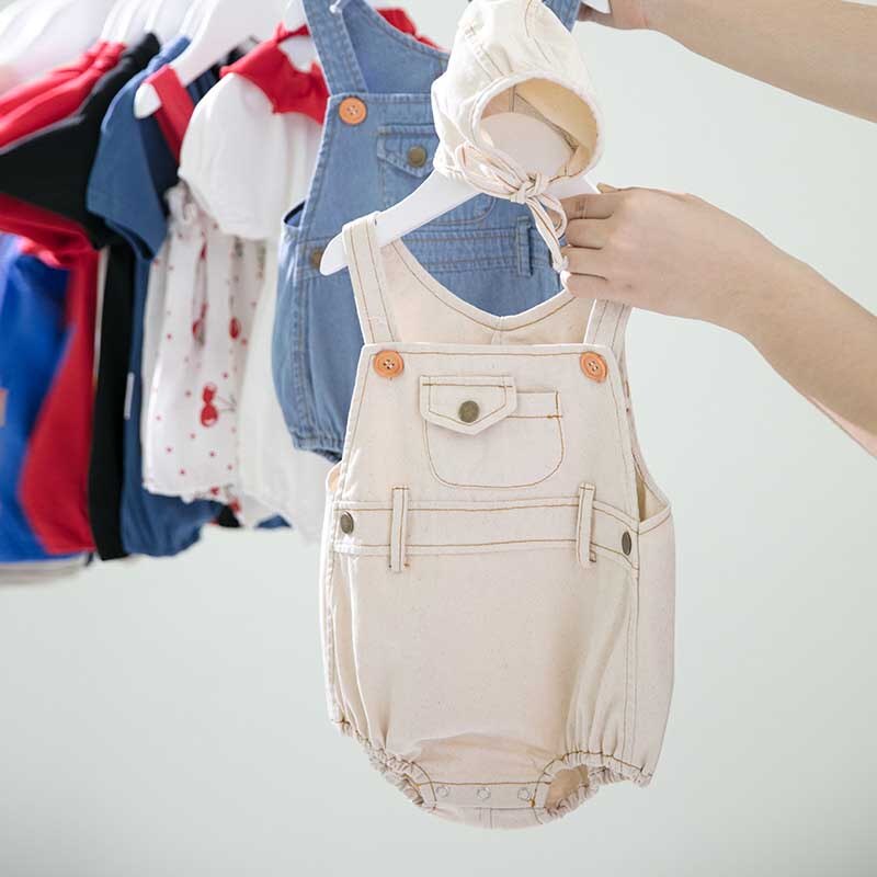 MILANCEL Baby Kleding Denim Babybodysuit Mouwloze Baby Meisjes Bodysuits Korte Stijl Peuter Jongens Kleding