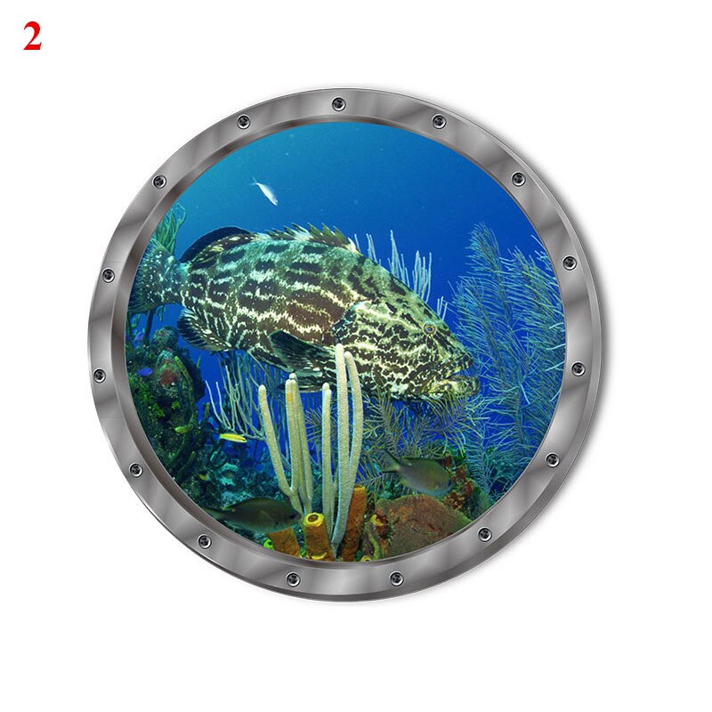 1pc Underwater Fish Wall Stickers Waterproof Cute Capybara Dolphin Pvc Decals Stickers For Bathroom Washing Machine Decoration: 2