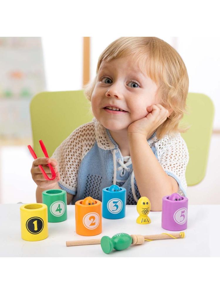Drewniane zabawki dla dzieci magnetyczne wędkowanie owad łapanie dziecko dzieci gra edukacyjna N1HB