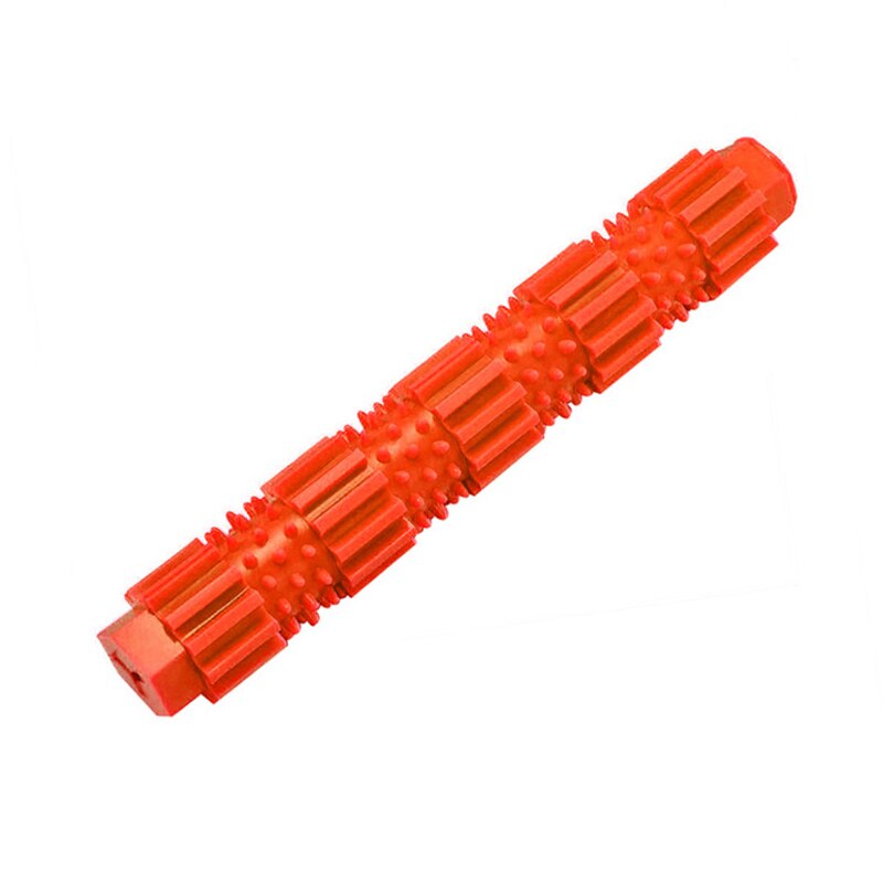 Goma de juguete para masticar para perros pequeños, juguetes de Limpieza de dientes para mascotas, mascarillas agresivas, juguetes dispensadores de comida para cachorros: 25cm-orange