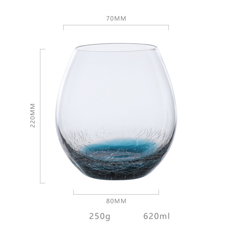 Gradual blue ice crack wine glass Crystal glass Goblet milk Juice glass Water Cup Wedding Glasses Party Drinkware: C