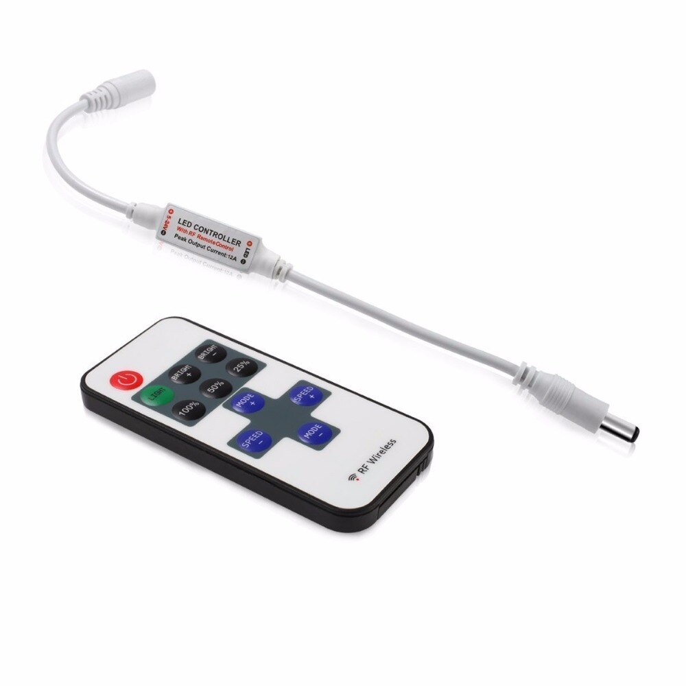 1Pc Mini RF Wireless Led Remote Controller Led Dimmer Controller For Single Color Light Strip SMD5050/3528/5730/5630/3014