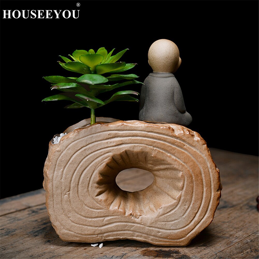 Maceta de suculentas de estilo monje Zen, suministros de jardín, macetas de vivero de bonsái, maceta de planta Retro, decoraciones para balcón, Maceteros