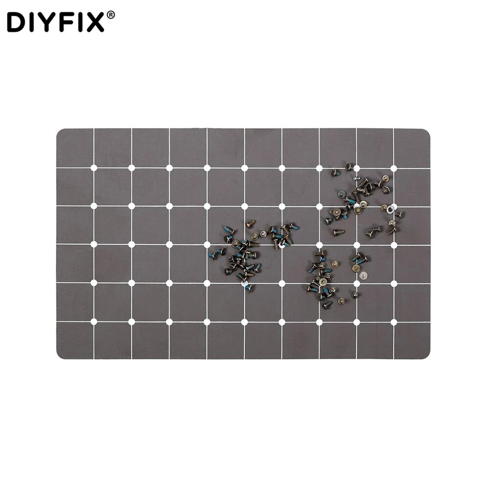 DIYFIX 2UUL 155*98mm Black Magnetic Screw Pad Storage Mat Work Pad Mobile Phone Repair Hand Tools