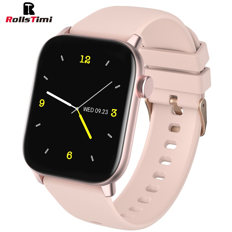 Rollstimi Smart Watch Men Lady Full Touch Blood Pressure Monitor Fitness Tracker Sport smart wristband sport Smart Clock: Pink J