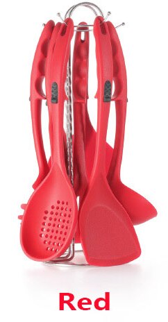 Espátula de silicona explosiva, juego de utensilios de cocina de silicona, colador, cuchara de arroz, cuchara de sopa, juego de utensilios de cocina de silicona de siete piezas: C 7 piece set