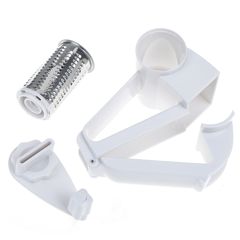 Plastic Hand-Cranked Cheese Grater Rotary Ginger Slicer for Chocolate with Stainless Steel Drum Grater Cutter