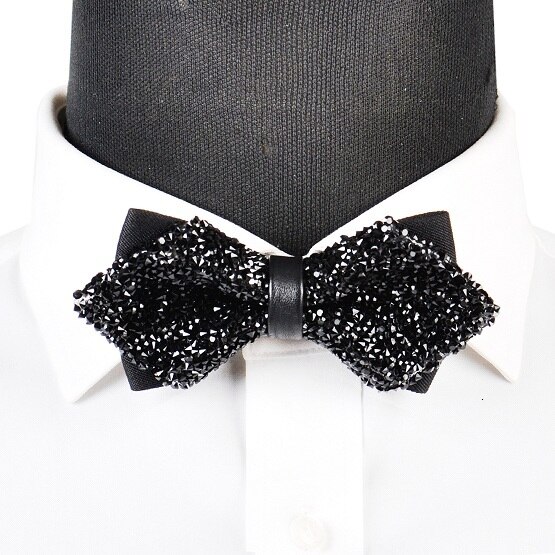PYJTRL Luxury Diamond Bow Tie Glitter Crystal Rhinestone Men Tuxedo Bow Tie Triangle Adjustable for Wedding Party: Type 54264