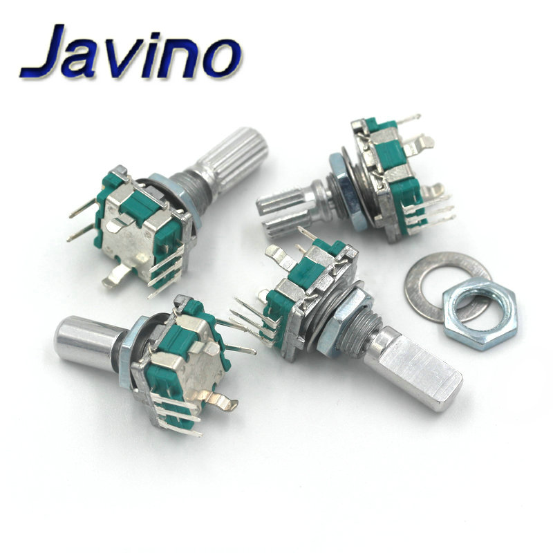 2 Stuks Half/Plum Axis Encoder, handvat Lengte 15 Mm/20 Mm Code Schakelaar/EC11/Digitale Potentiometer Met Schakelaar 5Pin