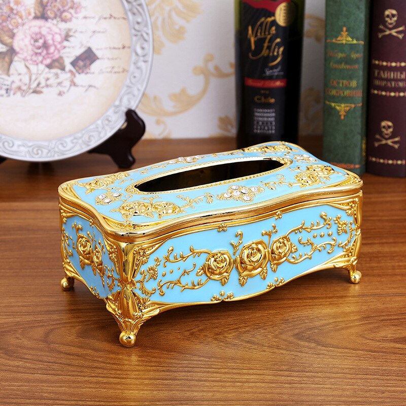 Caja de pañuelos para toallas de papel, color dorado y plateado, para guardar servilletas, organizador para el hogar, hotel, bar y coche.
