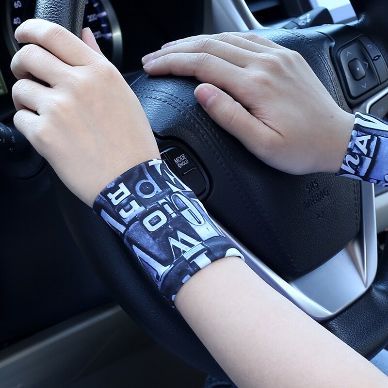 Muñequera elástica de sección delgada para hombre y mujer, guantes decorativos para correr, baloncesto, deportes, cinturón de sudor, protector solar: Blue  8cm